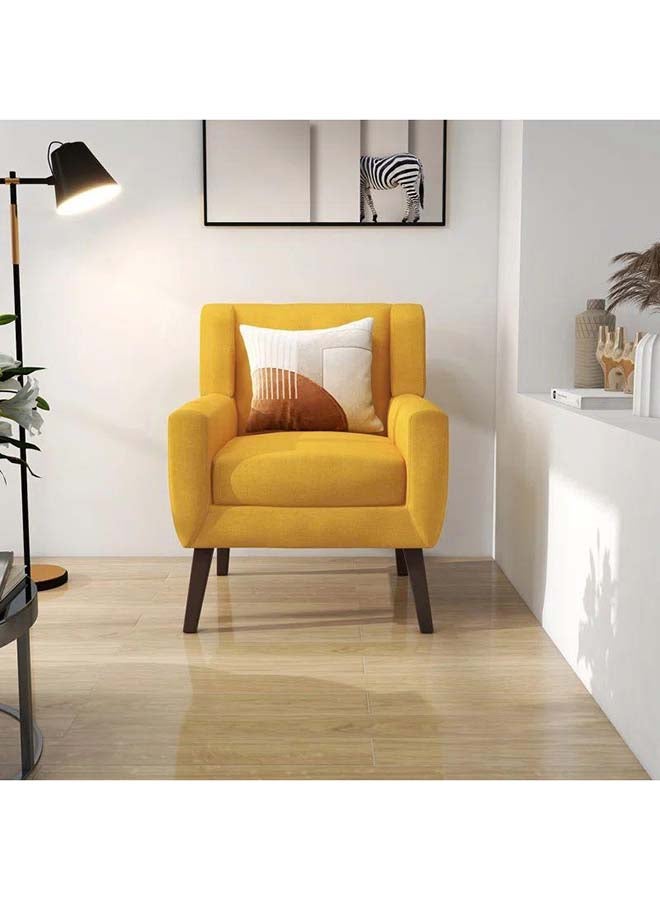 Al Home Lemon Yellow Velvet Chair Swedish Wood By Alhome 80x85 cm 