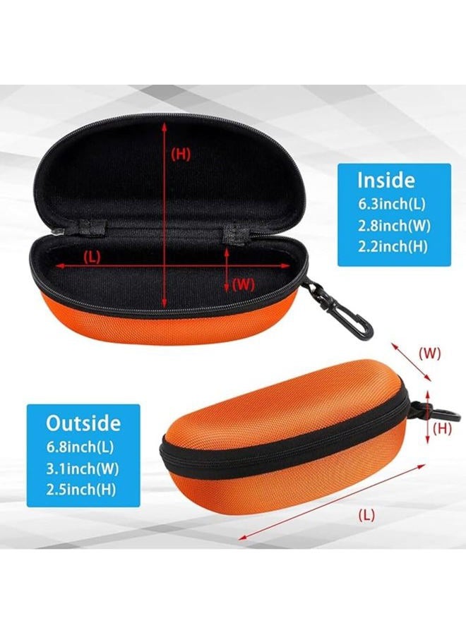 ZONLY 3 Pack Sungl Case Portable Travel Zipper Eyegl Case Hook With Cleaning Cloth (B-red+blue+orange) - Image 4