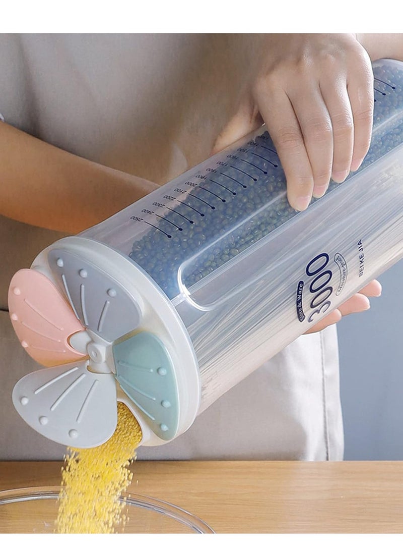 4 in 1 Cereal Storage Container 3L Cereal Container with Lids Airtight Food Storage Containers Durable Plastic Cereal Box Containers Food Grade and BPA Free Cereal