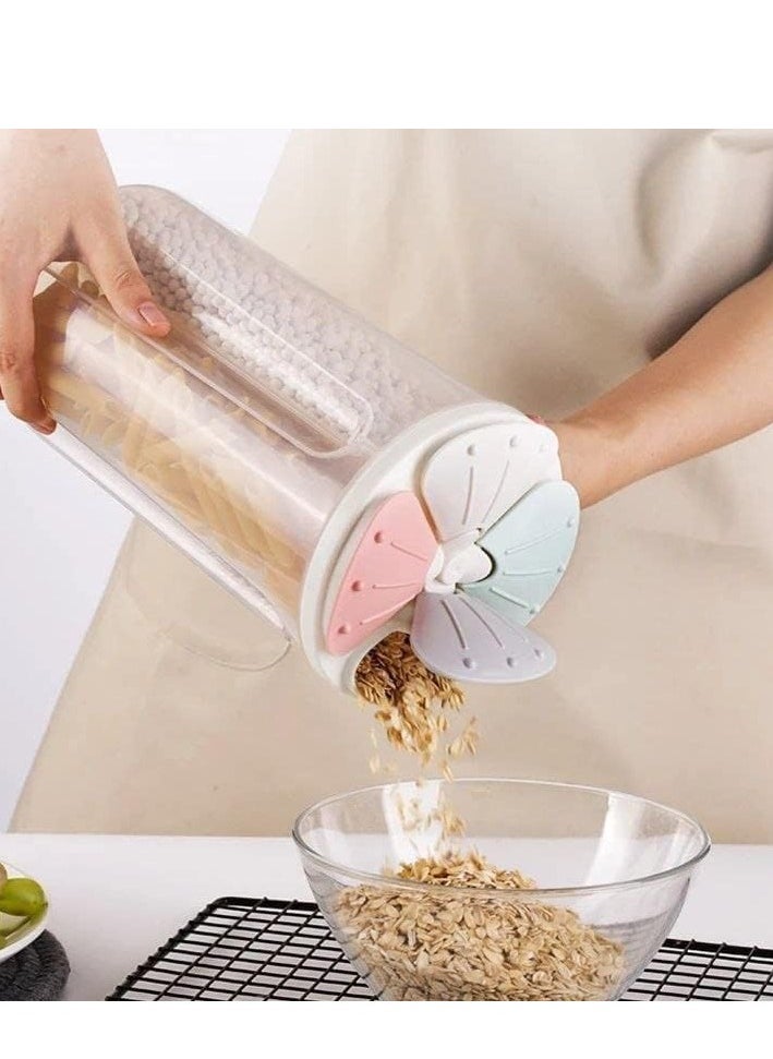 4 in 1 Cereal Storage Container 3L Cereal Container with Lids Airtight Food Storage Containers Durable Plastic Cereal Box Containers Food Grade and BPA Free Cereal