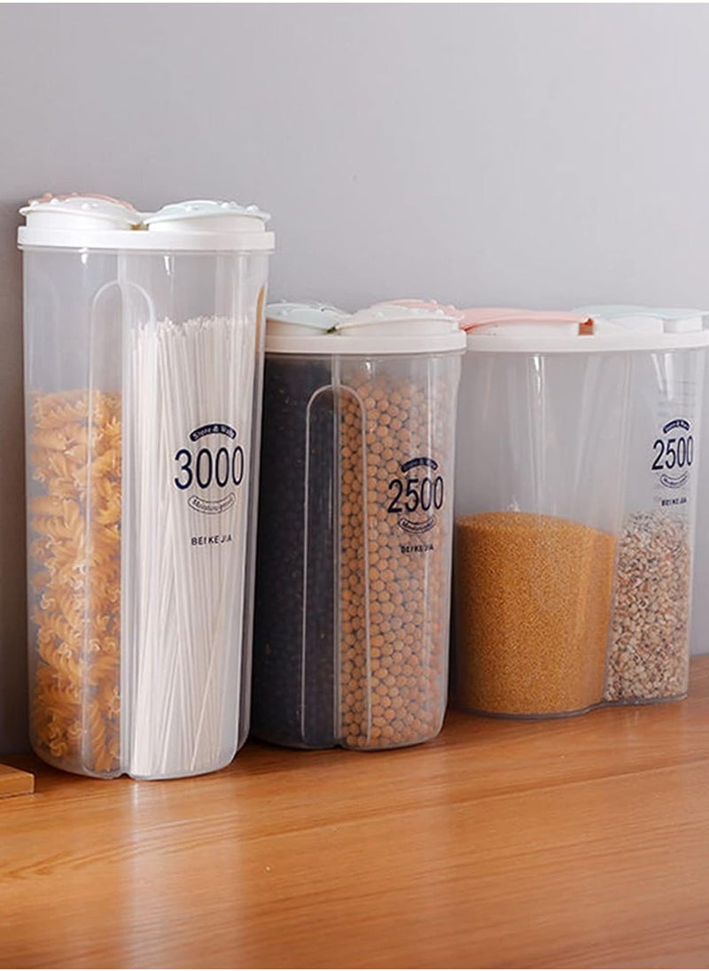 4 in 1 Cereal Storage Container 3L Cereal Container with Lids Airtight Food Storage Containers Durable Plastic Cereal Box Containers Food Grade and BPA Free Cereal