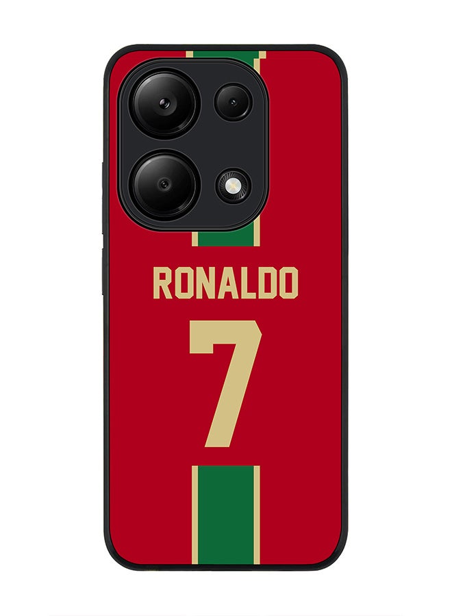 Stylizedd Rugged Black Edge Case for Xiaomi Redmi Note 13 Pro 4G / Xiaomi Poco M6 Pro 4G Case Cover- Football Team - Portugal, Player Name - Ronaldo - Image 1