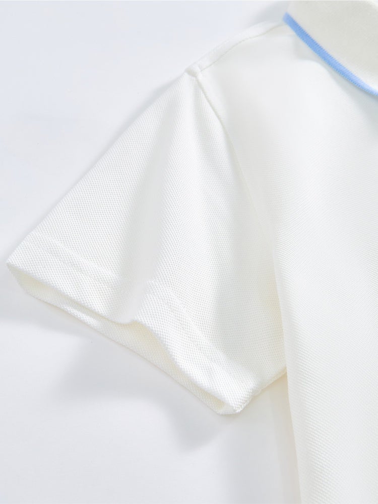 بالابالا تيشيرت بولو بأكمام قصيرة مع خطوط خفيفة على الياقة للجنسين - Image 4