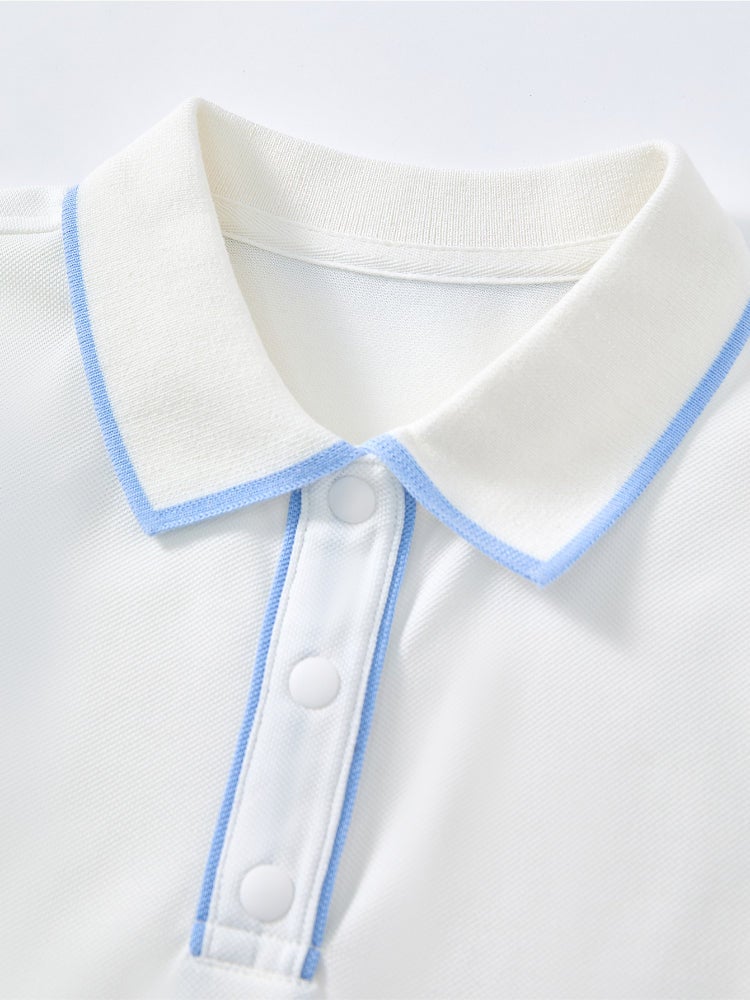 بالابالا تيشيرت بولو بأكمام قصيرة مع خطوط خفيفة على الياقة للجنسين - Image 3