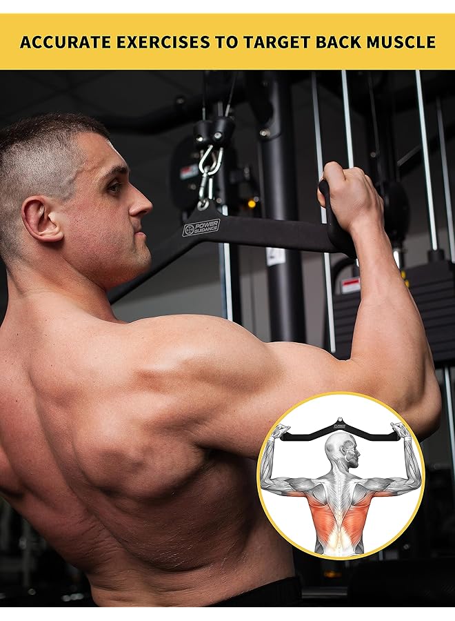 POWER GUIDANCE LAT Pulldown Attachments Pull Down Bar with Ergonomic Handle Cable Machine Attachments for More Effective and Less Fatigued Grip - Image 3