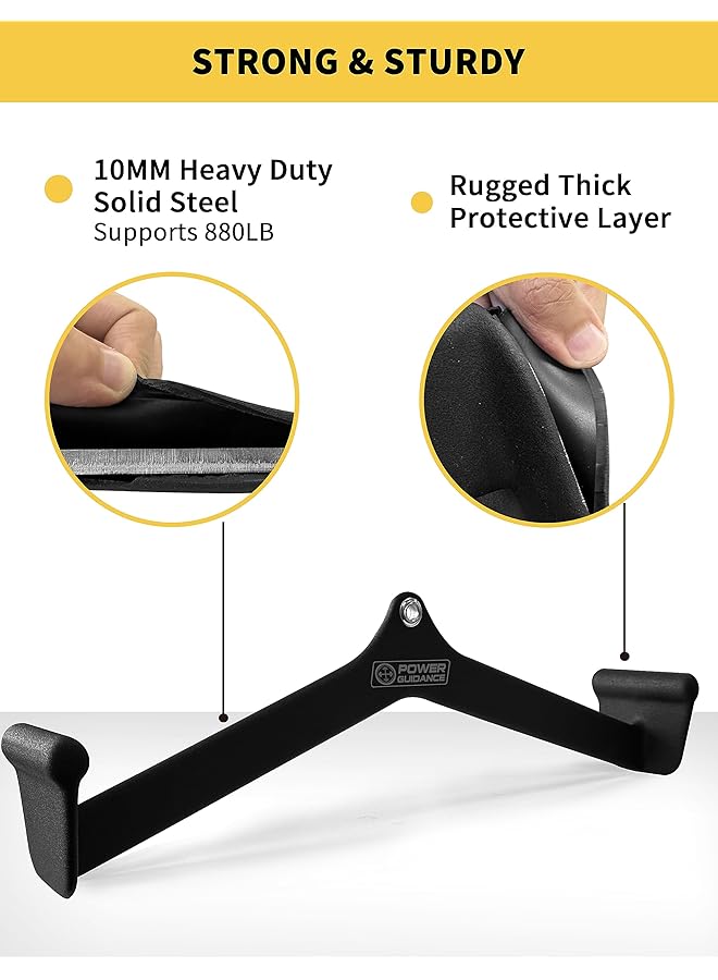 POWER GUIDANCE LAT Pulldown Attachments Pull Down Bar with Ergonomic Handle Cable Machine Attachments for More Effective and Less Fatigued Grip - Image 4