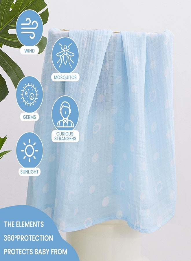 Softan Muslin Swaddle Blankets for Baby Girl & Boy, 47X47In Receiving Blankets for Newborn, Swaddle Blanket Set Soft Silky & Breathable,Blue Rainbow and Five-Pointed Star, 4 Pack - Image 3