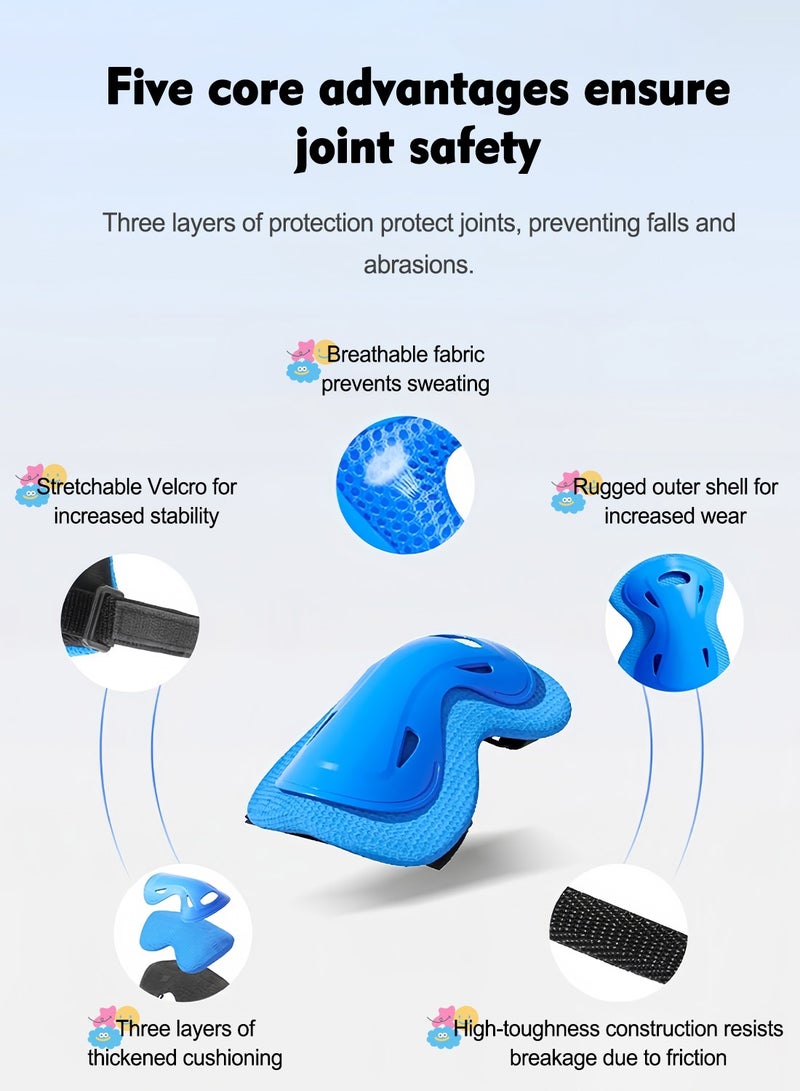 MaBaby Kids Helmet 7 in 1 Adjustable Protective Sports Gear Set, Kids Bike Helmets, Kick Scooter, Inline Skate, with Knee Elbow Pads Wrist Guards, for Kids Ages 3-15 Boys and Girls - Image 5