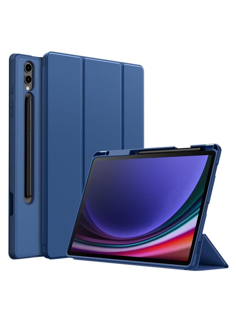 SmartGrist Samsung Galaxy Tab S10 Plus 12.4 Inch Case with S Pen Holder – Soft TPU Tri-Fold Stand Protective Cover, Auto Wake/Sleep, S Pen Charging Support, Blue - Image 1