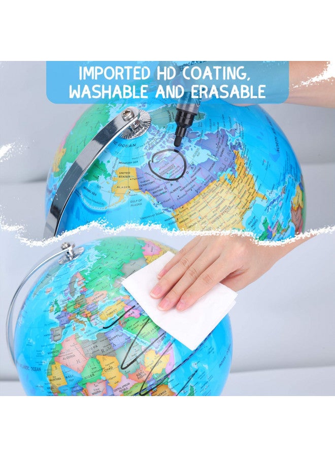 POOCCI 6 in1 Illuminated World Globe for Kids & Adults All Ages High Clear Map, Illuminates Educational Interactive Globe STEM Toy, Light Up Kids Globe Lamp,Earth Globe Gifts For Boys And Girls - Image 4