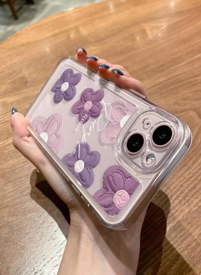 ShebSheb Designed for iPhone 16 Plus Case ,Clear Flower Soft & Flexible Shockproof Floral Women Phone Cover - Image 4