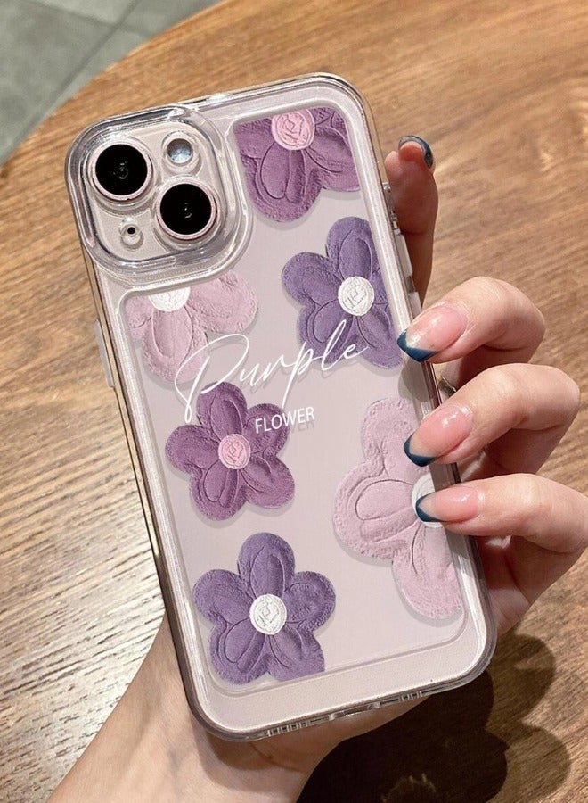ShebSheb Designed for iPhone 16 Plus Case ,Clear Flower Soft & Flexible Shockproof Floral Women Phone Cover - Image 5