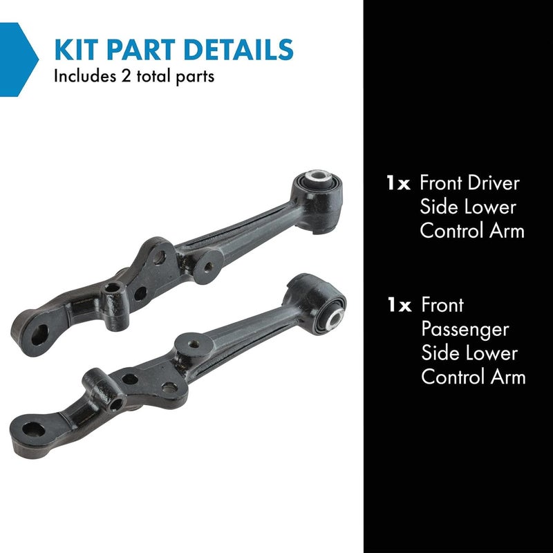 TRQ Front Lower Control Arm LF Driver & RF Passenger Set for 1995-2000 Lexus LS400 - Image 2