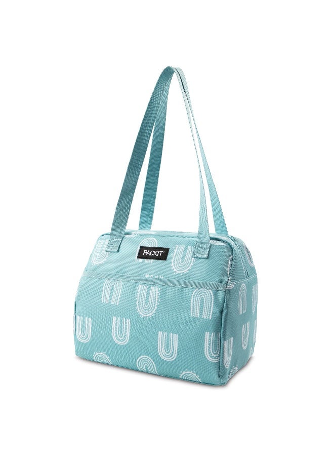 PackIt Freezable Hampton Lunch Bag, Desert Arch, Built with EcoFreeze Technology, Collapsible, Reusable, Zip Closure with Front Pocket and Shoulder Straps, Perfect for Tweens and Adults - Image 1