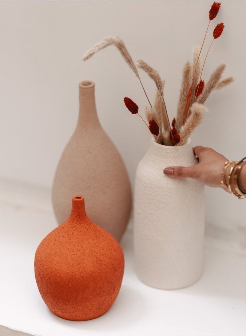 مجموعه فازات البتراء من بصمة مصنوعة يدويا تصلح للارفف الخشبية والسفرة والبوفيه - هدية مميزة - Image 2