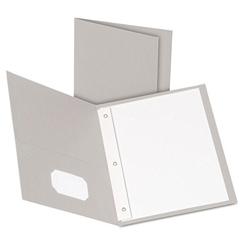 Oxford Two-Pocket Folders w/Fasteners, Gray, Letter Size, 25 per Box (57705) - Image 4
