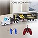 SNACKTANT RC Semi Truck Toy for Kids 132 Remote Control Carrier Van Transport Car 173 Freight Container Truck with 2 Batteries Semi Truck and Trailer with Lights Great Gift for Boys Girls Age 38 - Image 3