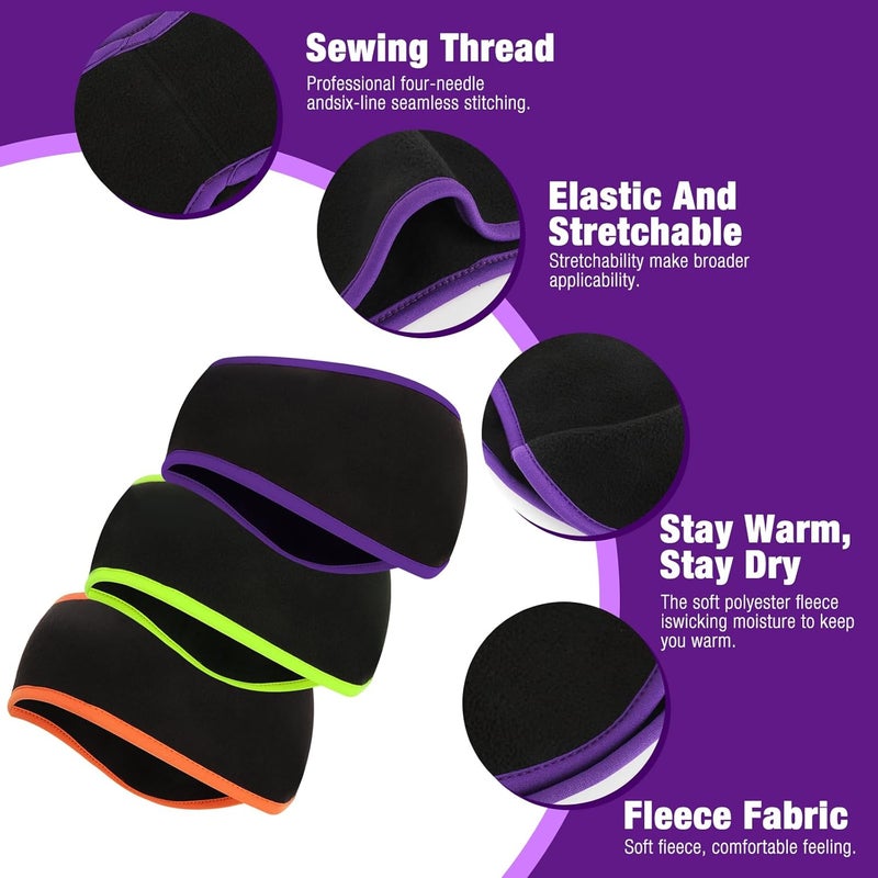 Komake Ear Warmers Headband, KOMAKE 2 Pack Earmuff Headband Fleece Earmuffs Running Headband Winter Ear Covers Moisture Wicking Sweatband Ski Sport Headband For Men & Women (Black+Gray) - Image 5