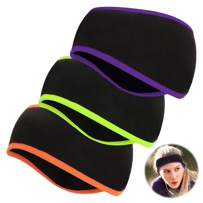 Komake Ear Warmers Headband, KOMAKE 2 Pack Earmuff Headband Fleece Earmuffs Running Headband Winter Ear Covers Moisture Wicking Sweatband Ski Sport Headband For Men & Women (Black+Gray) - Image 1