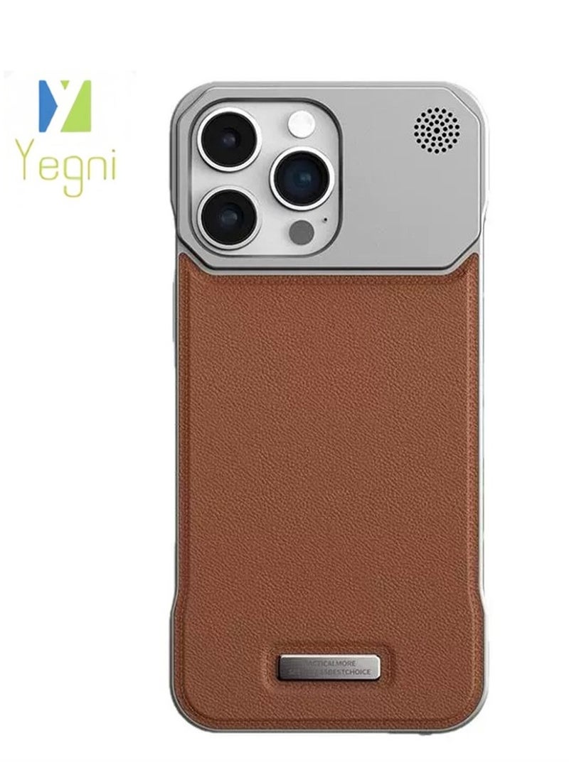 Yegni Suitable for iPhone 16series iPhone 17 series mobile phone metal frameless aromatherapy magnetic mobile phone case creative aromatherapy hidden magnetic leather anti-fall mobile phone case - Image 1