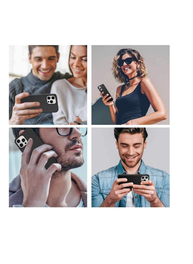 ماركة غير محددة - متوافق مع حافظة iPhone 15 Pro Max، حافظة من السيليكون السائل، غطاء حماية كامل للجسم، مقاوم للصدمات، حافظة هاتف نحيفة، بطانة ناعمة من الألياف الدقيقة مضادة للخدش، 6.7 بوصة (أسود) - Image 1