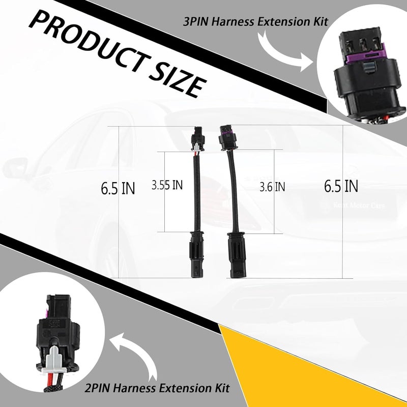 XTPTFABS 8PCS 3PIN & 2PIN Harness Extension Kit for Camshaft Position Sensor - Compatible with 2011-2020 Mercedes Benz 4.7L M278 Engine - Image 4