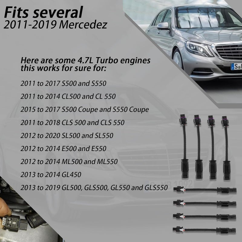 XTPTFABS 8PCS 3PIN & 2PIN Harness Extension Kit for Camshaft Position Sensor - Compatible with 2011-2020 Mercedes Benz 4.7L M278 Engine - Image 3