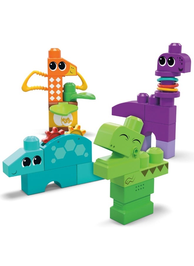 Mega Bloks Mega Bloks Squeak 'N Chomp Dinos Sensory Building Toys (24 Pieces)  - Image 2