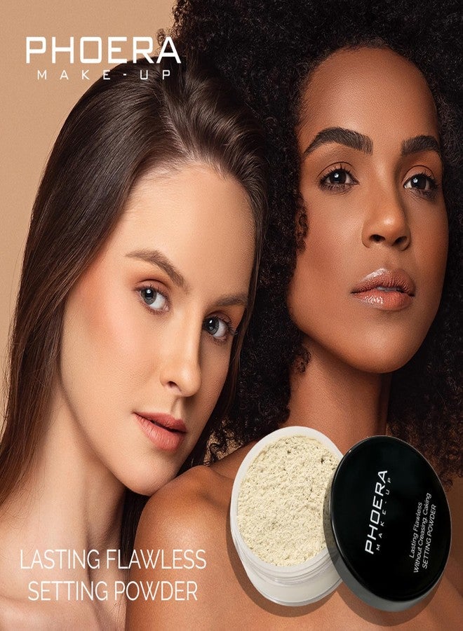 Hilareco PHOERA Foundation Face Powder, Soft Focus Setting Powder, Silky Powder For Creating Without Shine, Smooths Pores & Lines, Up to 24H Wear Oil Control,0.49 Oz (N.01 Translucent) - Image 2