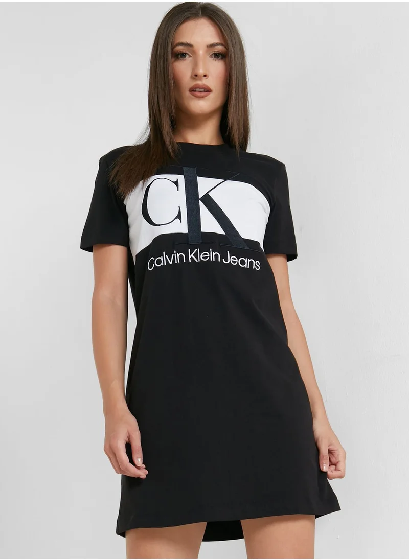 Calvin Klein Jeans Round Neck Logo T-Shirt Dress