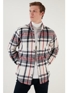 Buratti Cotton Plaid Slim Fit Button Collar Shirt Men's Shirt CF23W114662  - Image 1