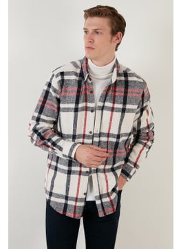 Buratti Cotton Plaid Slim Fit Button Collar Shirt Men's Shirt CF23W114662  - Image 3