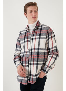 Buratti Cotton Plaid Slim Fit Button Collar Shirt Men's Shirt CF23W114662  - Image 4