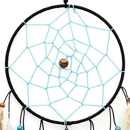 Urdeoms Blue Tree of Life Dream Catchers for Bedroom Adult Boho Big Dream Catcher for Boys Girls with Crystal Turquoise Hanging Ornament and Feathers Blessing Gifts(NO.33) - Image 3