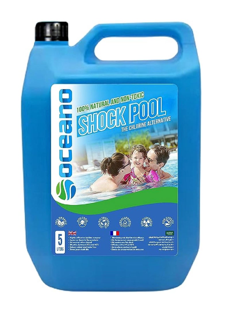 Oceano Oceano Shock Pool - The Chlorine Alternative - 5ltr - 100% Non Toxic, Safe, Hypoallergenic, Non Caustic & Biodegradable  - Image 1