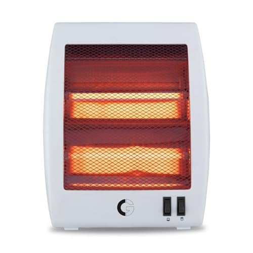 CG Norris 800W 2Q Quartz Room Heater | 2 Heat Settings | Tip Over Safety Switch | Noiseless Operation | Ideal for Rooms up to 150 sqft | White - Image 1
