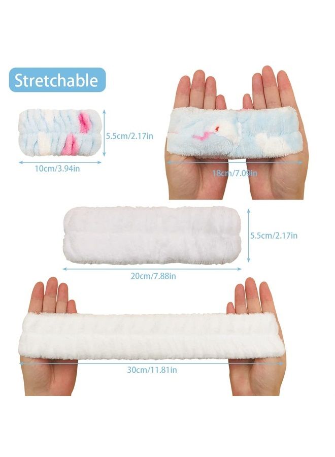 DanziX Headband Wristband Face Wash Set,DanziX Microfiber Headband Wristband,Makeup Skincare Yoga Sport Prevent Liquids Spilling Down Arm(10 Pack)-Red,White,Grey,Blue - Image 2