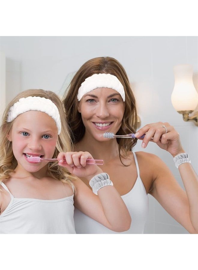 DanziX Headband Wristband Face Wash Set,DanziX Microfiber Headband Wristband,Makeup Skincare Yoga Sport Prevent Liquids Spilling Down Arm(10 Pack)-Red,White,Grey,Blue - Image 3