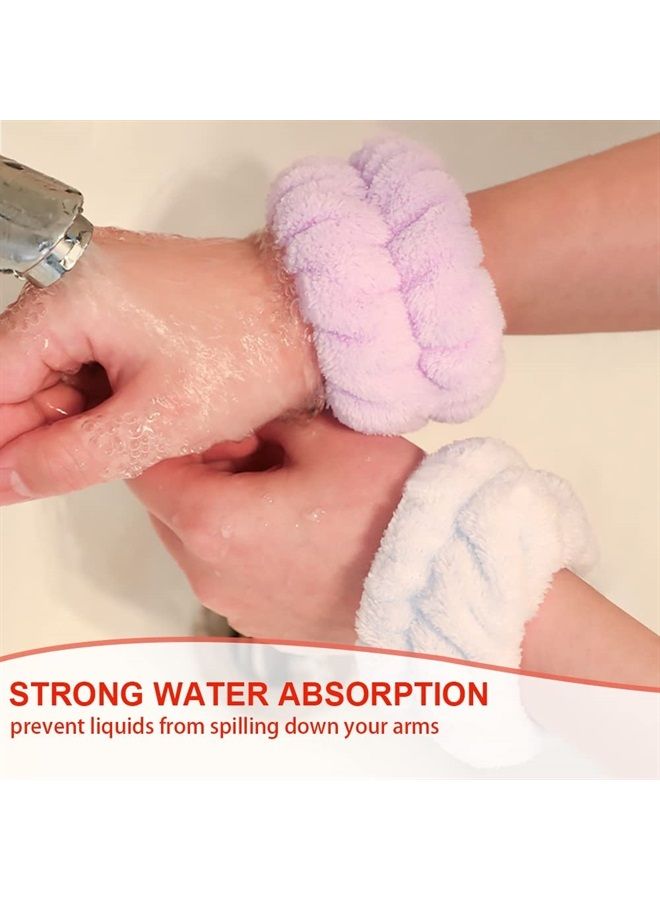 DanziX Headband Wristband Face Wash Set,DanziX Microfiber Headband Wristband,Makeup Skincare Yoga Sport Prevent Liquids Spilling Down Arm(10 Pack)-Red,White,Grey,Blue - Image 4