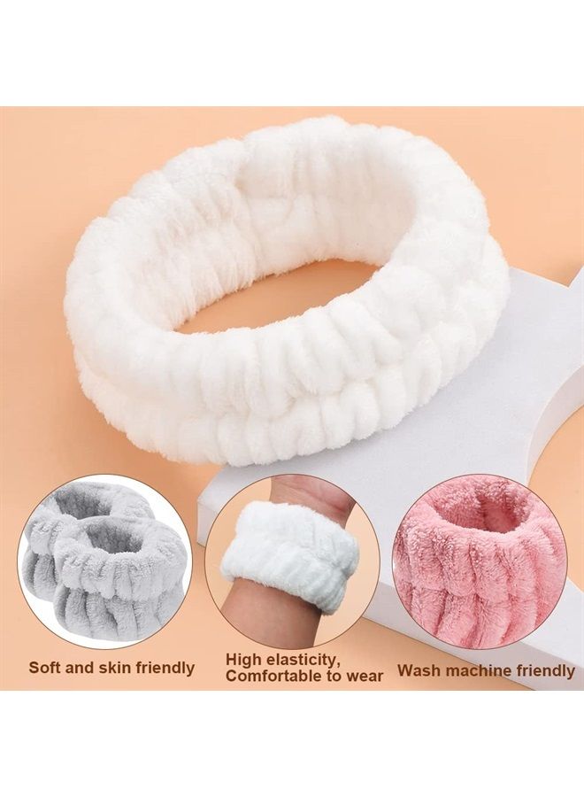 DanziX Headband Wristband Face Wash Set,DanziX Microfiber Headband Wristband,Makeup Skincare Yoga Sport Prevent Liquids Spilling Down Arm(10 Pack)-Red,White,Grey,Blue - Image 5