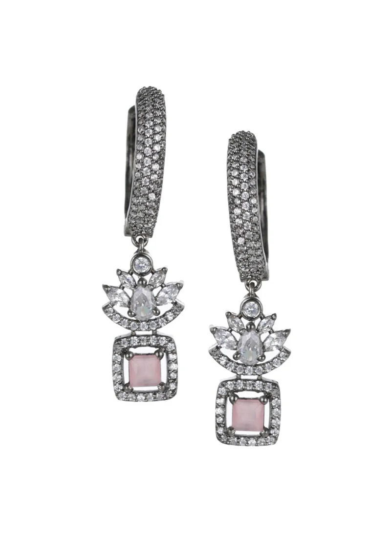 Priyaasi Contemporary Pink  Hoop Earrings