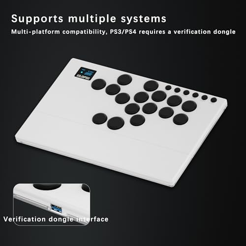 NLOFIN Leverless Arcade Stick 16Keys All-Button Leverless Controller,Custom RGB Arcade Fighting Stick for PS4/PS5/PC/Switch/Steam, Aluminum Controller Supports Hot-Swap&SOCD (White) - Image 2