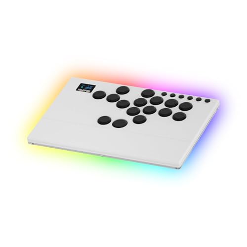 NLOFIN Leverless Arcade Stick 16Keys All-Button Leverless Controller,Custom RGB Arcade Fighting Stick for PS4/PS5/PC/Switch/Steam, Aluminum Controller Supports Hot-Swap&SOCD (White) - Image 1