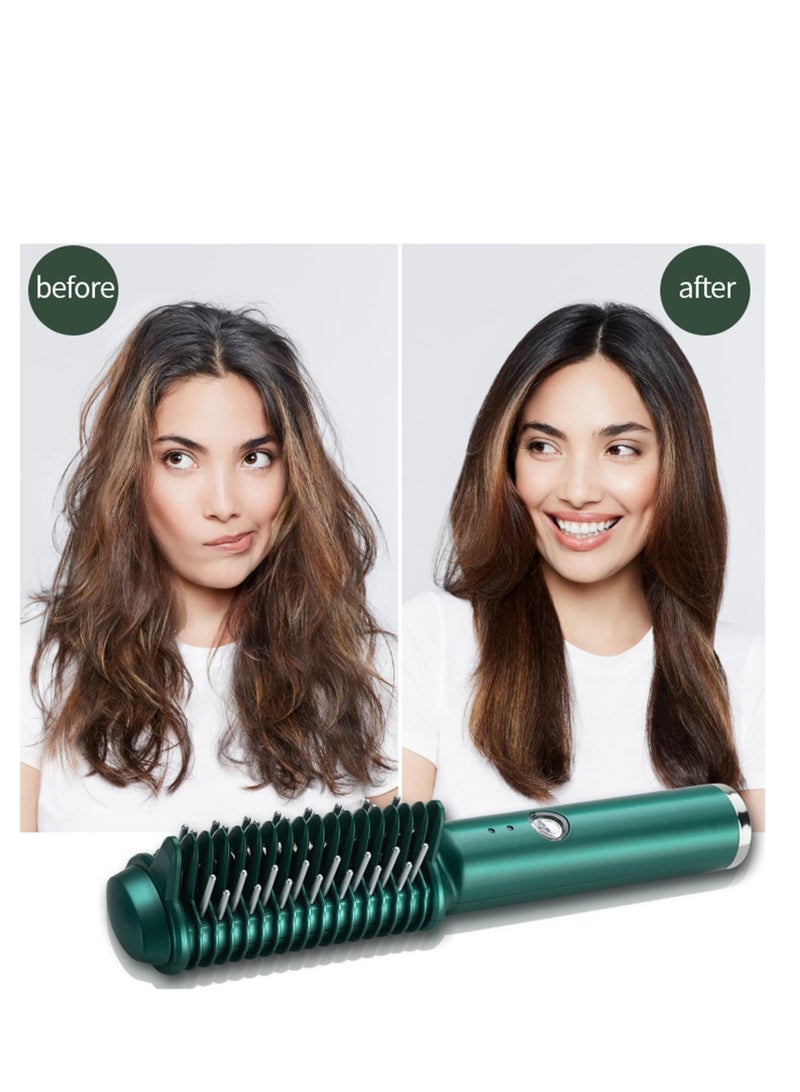 Excefore Cordless Straightener Brush, Portable Hair Straightener Cordless, USB Rechargeable Electric Hair Straightener Brush, Evenly Fast Heating,Anti-Scald, Mini and Lightweight for on-The-go - Image 4
