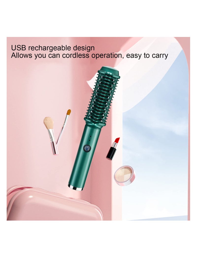 Excefore Cordless Straightener Brush, Portable Hair Straightener Cordless, USB Rechargeable Electric Hair Straightener Brush, Evenly Fast Heating,Anti-Scald, Mini and Lightweight for on-The-go - Image 3