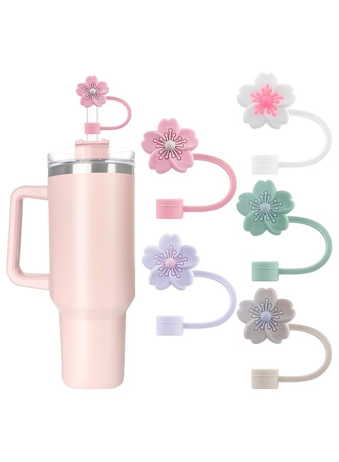 Bukela 5Pcs 10mm Diameter Silicone Straw Covers Cap Compatible with Stanley 20 30&40 Oz Cup, Straw Toppers for Stanley 40 Oz Tumbler with Handle, Dust-Proof Straw Caps for Water Bottle  - Image 1