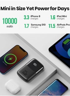 INIU Portable Charger, Smallest 22.5W 10000mAh Power Bank, USB C in/Output Fast Charging 3-Output Mini Battery Pack Charger with Phone Holder for iPhone 15 14 13 12 11 Samsung S23 Google iPad Tablet  - Image 5