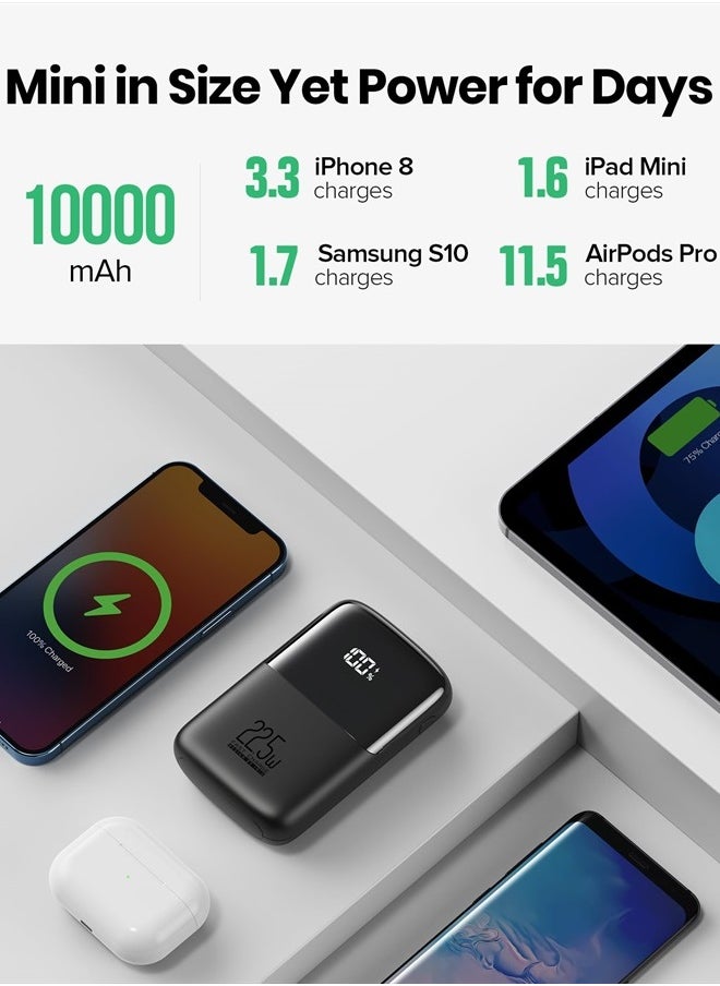INIU - Portable Charger, Smallest 22.5W 10000mAh Power Bank, USB C in/Output Fast Charging 3-Output Mini Battery Pack Charger with Phone Holder for iPhone 15 14 13 12 11 Samsung S23 Google iPad Tablet - Image 1