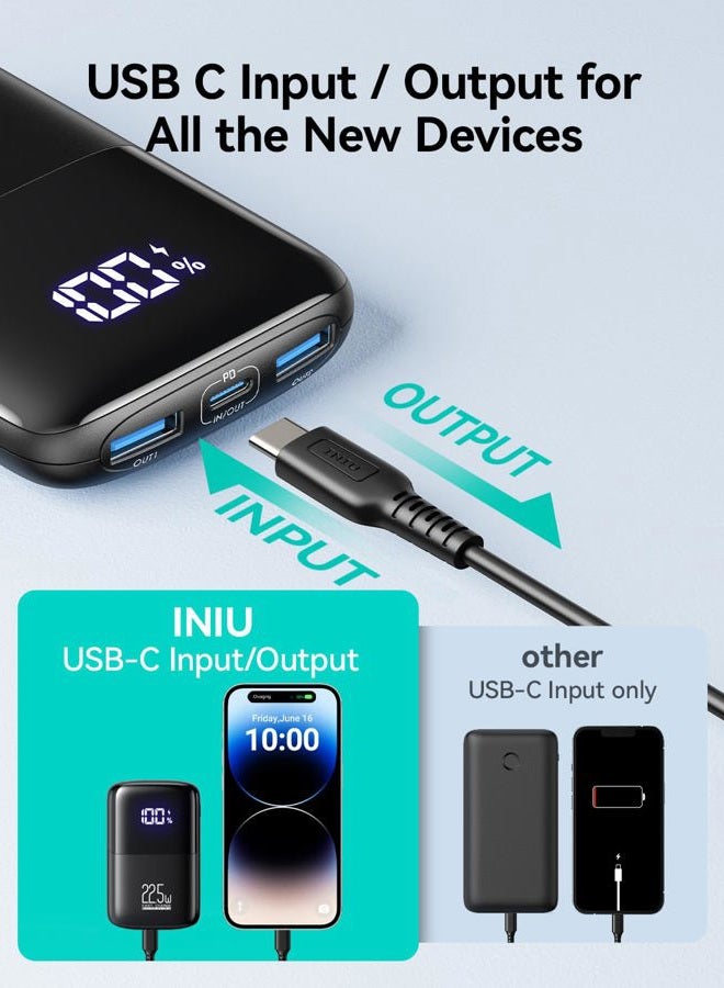 INIU Power Bank, Smallest 22.5W 10000mAh Portable Charger, USB C in&out Fast Charging 3 Ports Mini Battery Pack with Phone Holder for iPhone 17 16 15 14 13 Pro Max Samsung S25 S24 Google iPad Tablet - Image 4