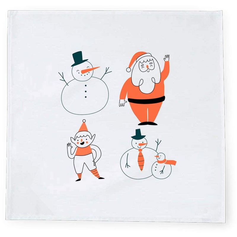 Khakee 6 Pcs Christmas Theme Tafta Silk Table Napkins 10x 10 for Xmas Decoration Christmas OrnamentsChristmas Gift npxmas201P - Image 2